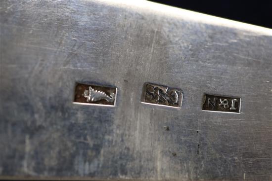 A part suite of early 19th century Scottish provincial silver fiddle pattern flatware, 25.5 oz.